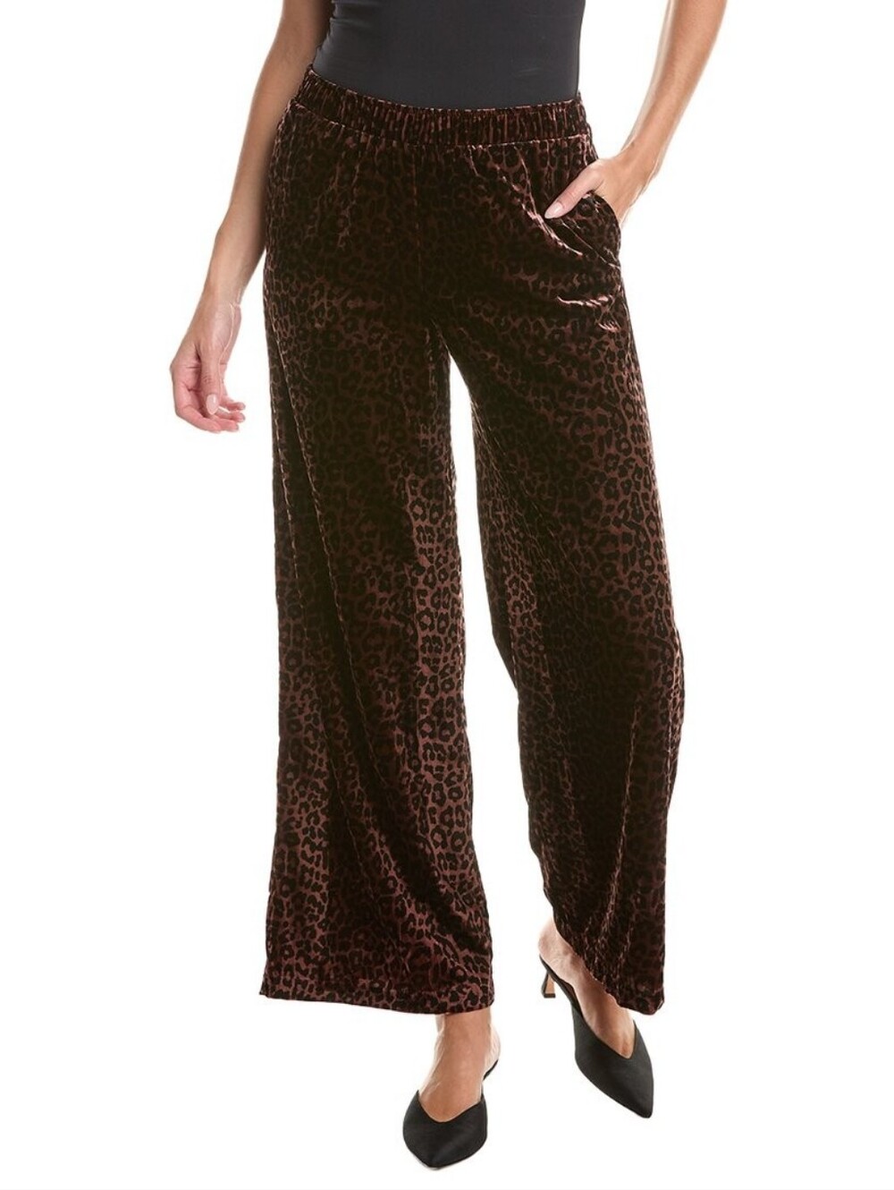 NWT Johnny Was- Wide Leg Velvet Pant In Misty Leopard-Large